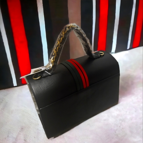 Black Tribal Leather Top Handle Satchel Handbag Set w Wallet - Picture 2 of 9